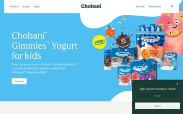 Chobani website preview