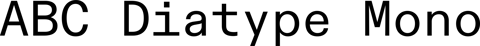 ABC Diatype Mono font specimen