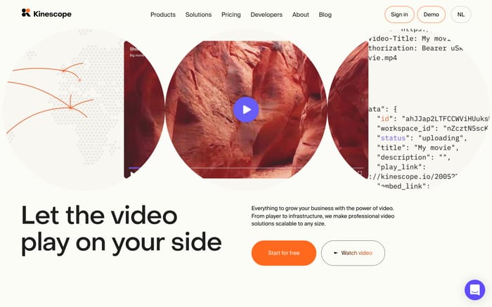 Kinescope website preview