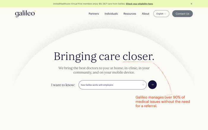 Galileo website preview