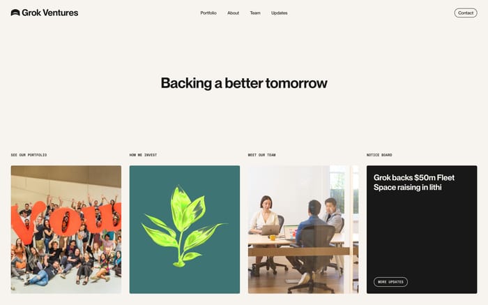 Grok website preview