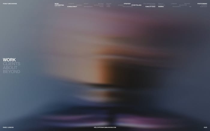Fiona Yumi Kayayan website preview