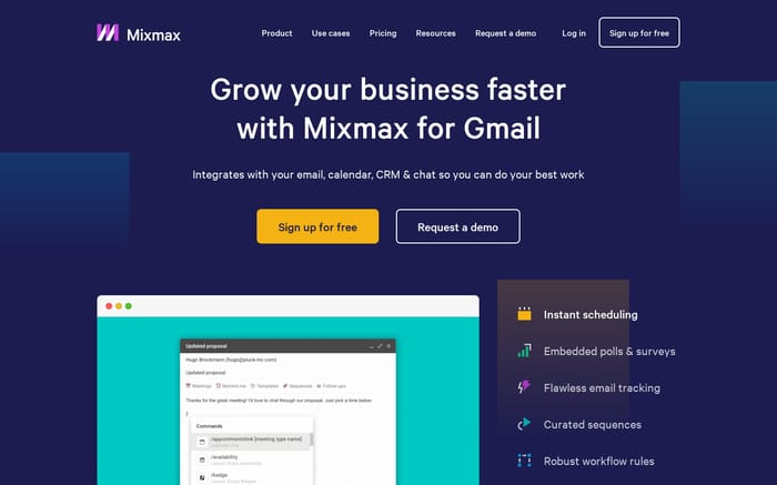 Mixmax website preview
