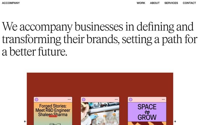 Accompany website preview
