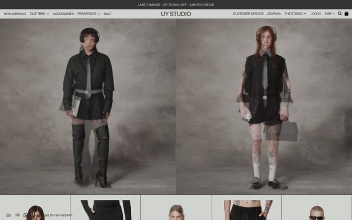 UY studio website preview