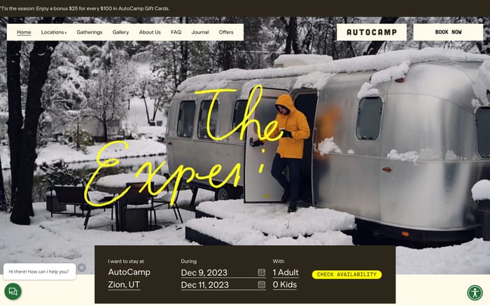 AutoCamp website preview