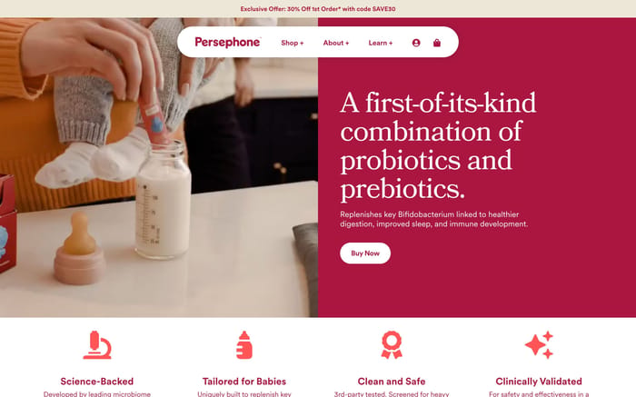 Persephone website preview
