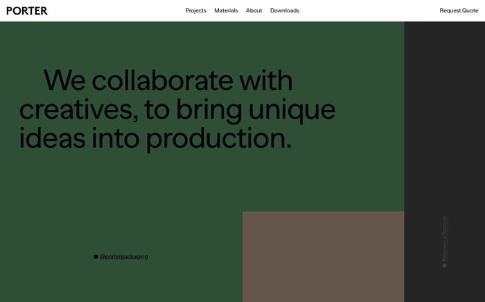 Porter Packaging website preview