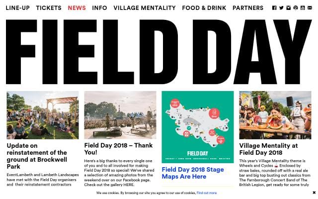 Field Day Festival website preview