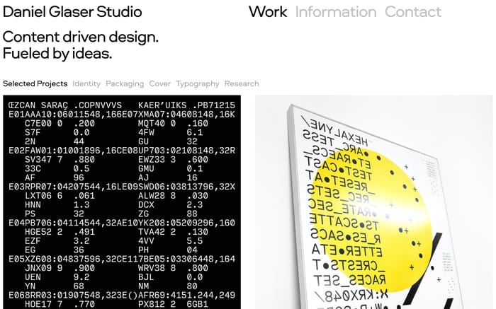 Daniel Glaser studio website preview