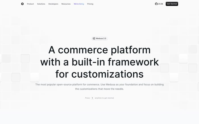 Medusa website preview