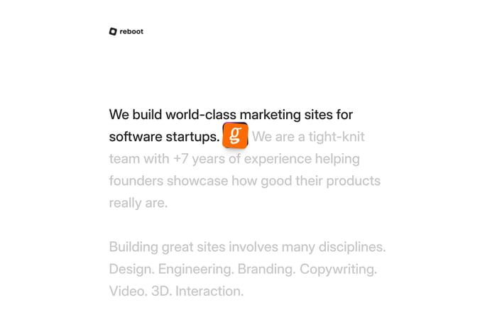 Reboot website preview
