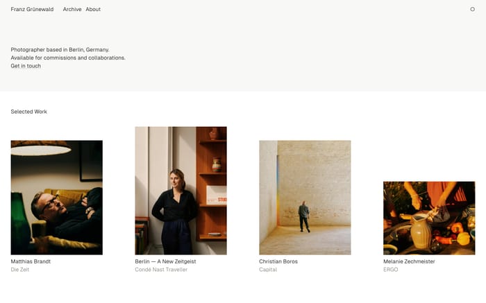 Franz Grünewald website preview