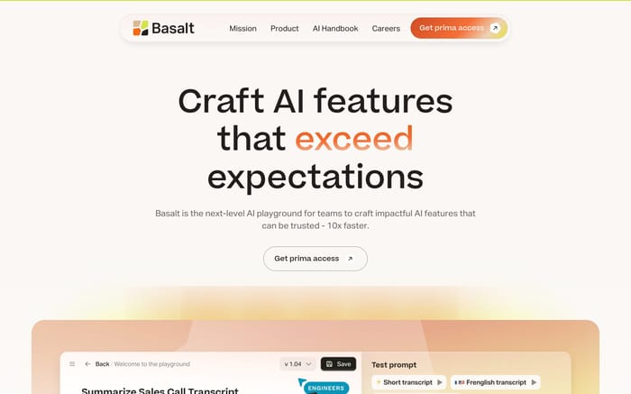 Basalt website preview