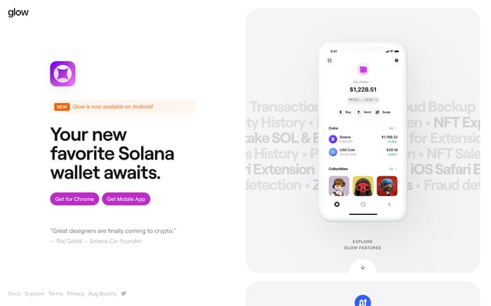 Glow website preview