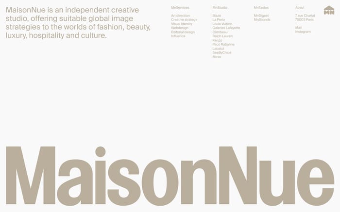 MaisonNue website preview