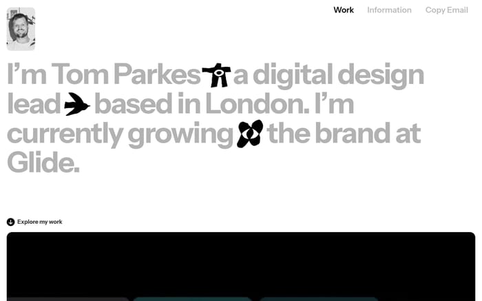 Tom Parkes website preview