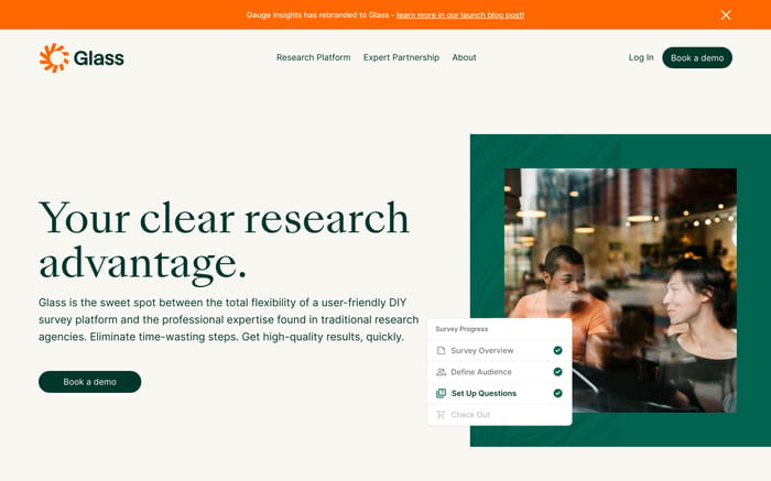 Glass website preview