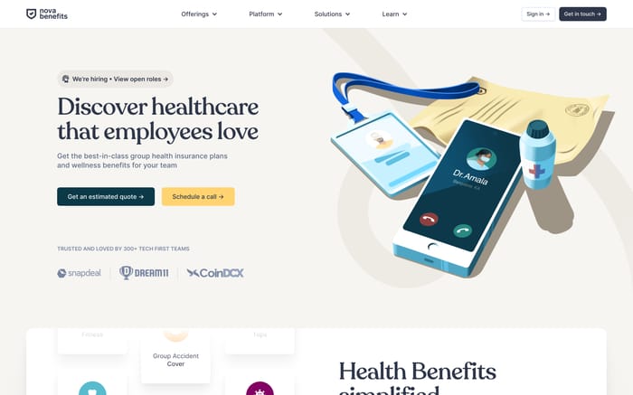 Nova Benefits website preview