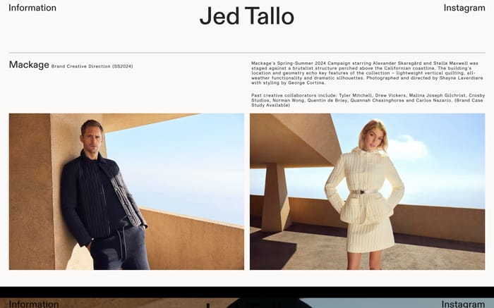 Jed Tallo website preview