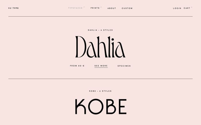 VJ Type website preview