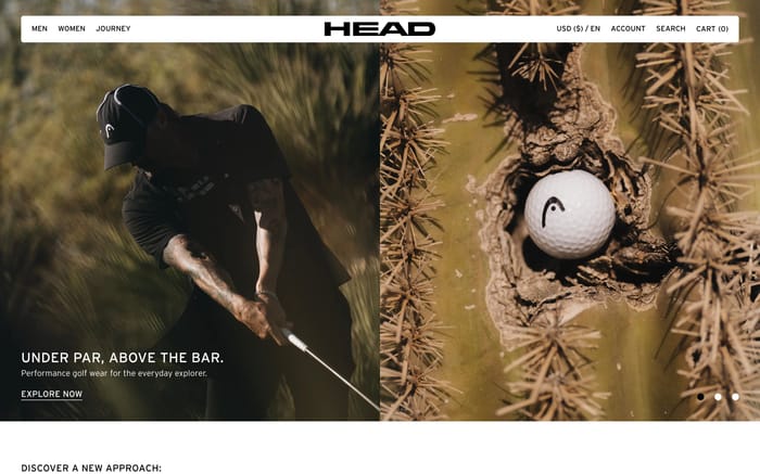 Head Golf website preview