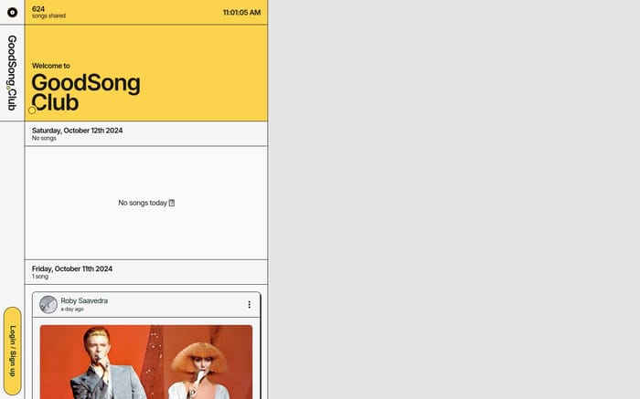 Good Song Club website preview