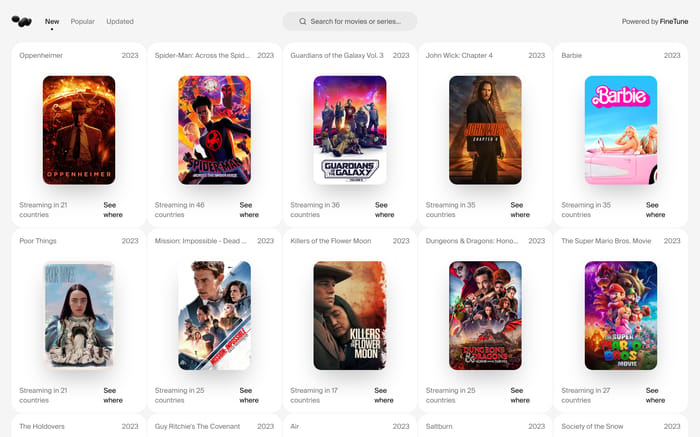 Whereto Stream website preview