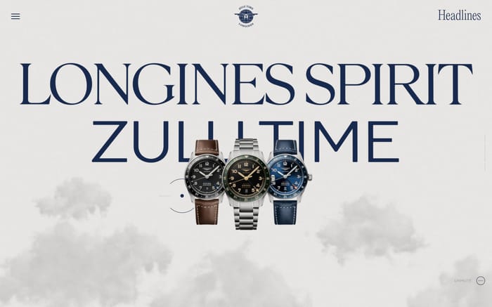 Longines Spirit Zulu Time website preview