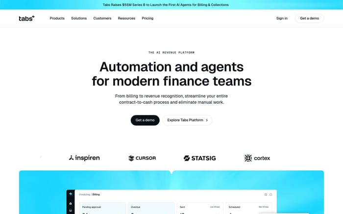 Tabs website preview
