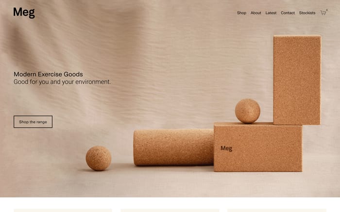 Modern Exercise Goods website preview