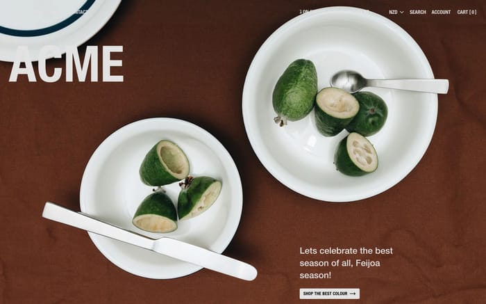 Acme Cups website preview