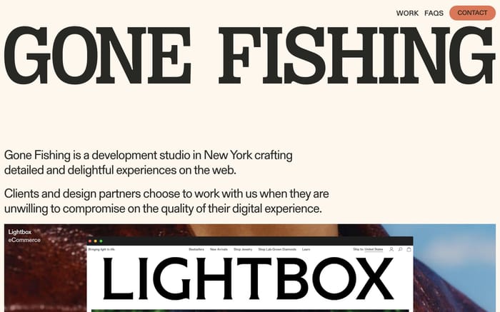 Gone Fishing Studio website preview