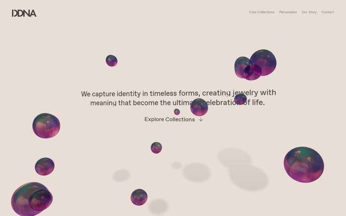 DDNA - Jewelry with meaning website preview