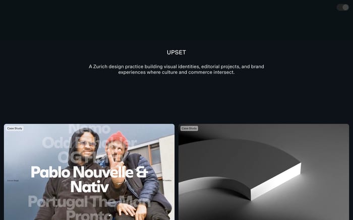 Upset website preview
