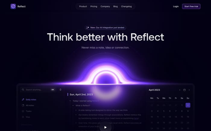 Reflect website preview