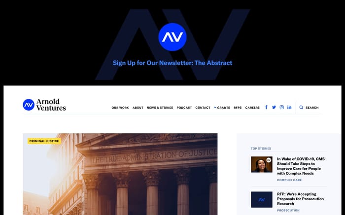 Arnold Ventures website preview
