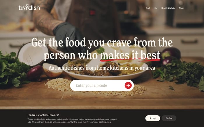 Tre'dish website preview