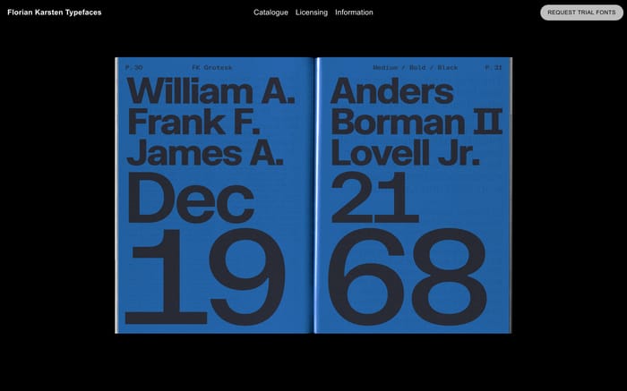 Florian Karsten Typefaces website preview