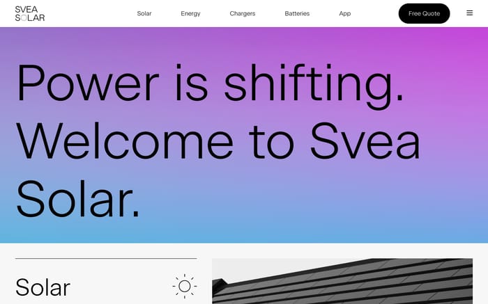 Svea Solar website preview