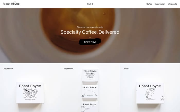 Roast Royce website preview