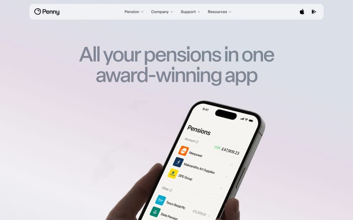 Penny Pension website preview