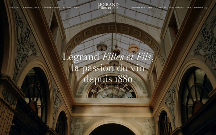Legrand Filles et Fils Paris website preview