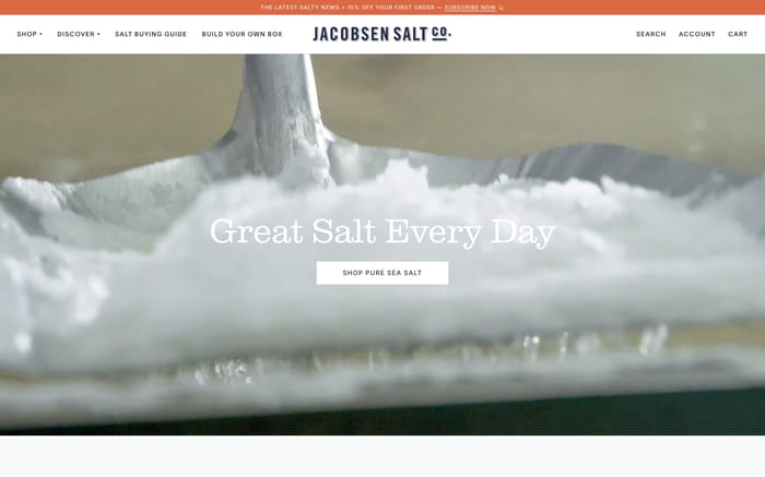 Jacobsen Salt website preview