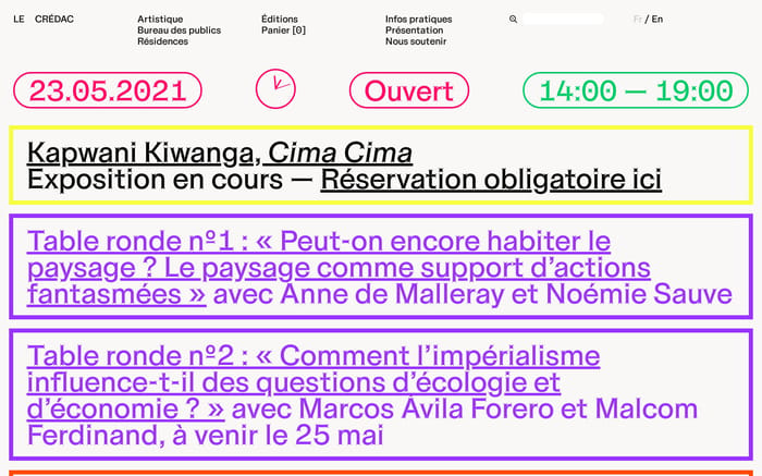 Le Crédac website preview