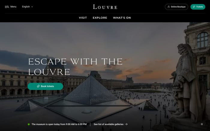 Louvre website preview