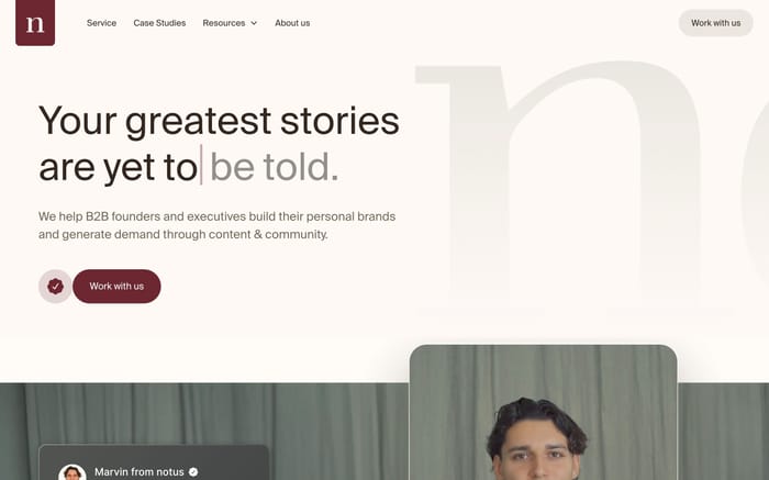 Notus website preview