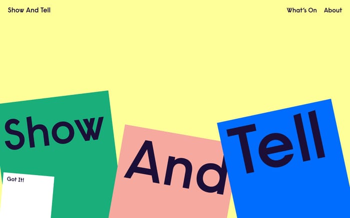 Show And Tell website preview