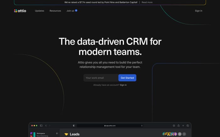 Attio website preview