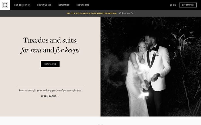 Theblacktux website preview